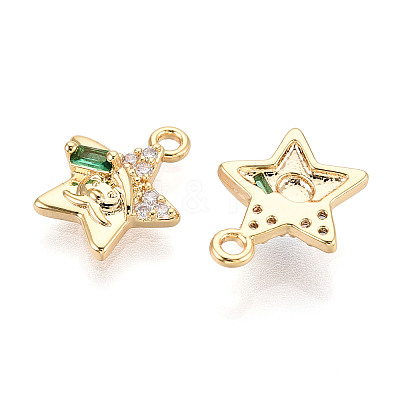 Brass Micro Pave Cubic Zirconia Charms KK-N263-143B-G-1