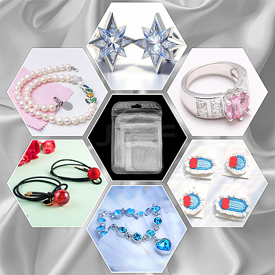 250Pcs 5 Styles Transparent Plastic Resealable Packaging Bags OPP-NB0001-03-1