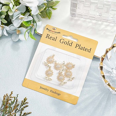 6Pcs Rack Plating Brass Micro Pave Cubic Zirconia Pendants KK-BBC0020-64-1