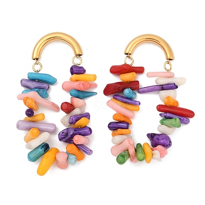 304 Stainless Steel Acrylic Chip Stud Earrings EJEW-U045-03G-1