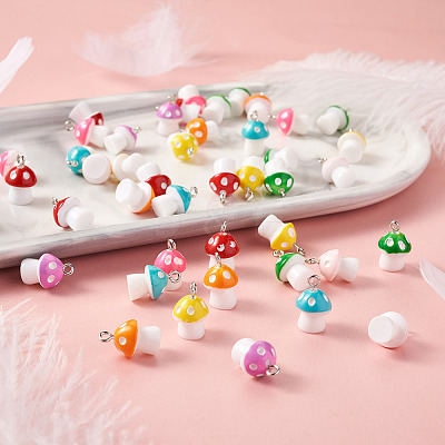 64 Pcs 8 Colors Plastic Pendants KY-KS0001-03-1