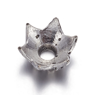 6-Petal Flower Tibetan Silver Bead Caps LS-AA188-1