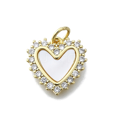 Brass Micro Pave Clear Cubic Zirconia Pendants KK-V010-03G-02-1