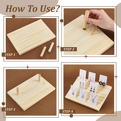 6Pcs 7-Slot Wooden Display Card Stands ODIS-NB0001-58-1