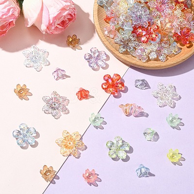 Transparent Acrylic Bead Caps TACR-YW0002-39-1