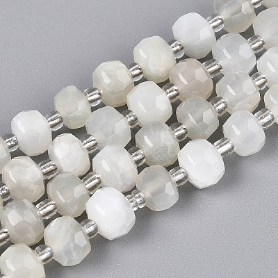 Natural White Moonstone Beads Strands G-N327-08A-09-1
