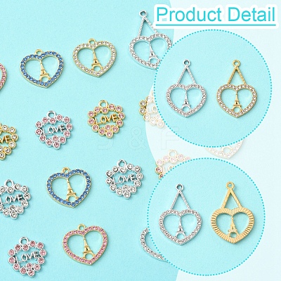 18Pcs 9 Styles Rack Plating Alloy Pendants FIND-FS0003-10-1