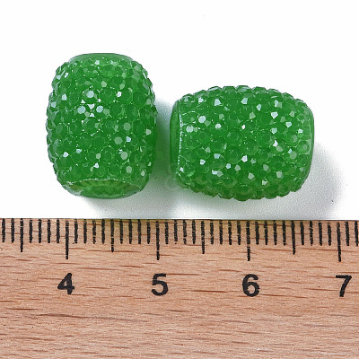 Opaque Resin European Jelly Colored Beads RESI-B025-02A-11-1
