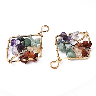 Natural Mixed Stone Pendants G-T131-96B-04-1