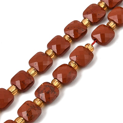 Natural Red Jasper Beads Strands GG-CBA96AE-A01-6x6mm-1