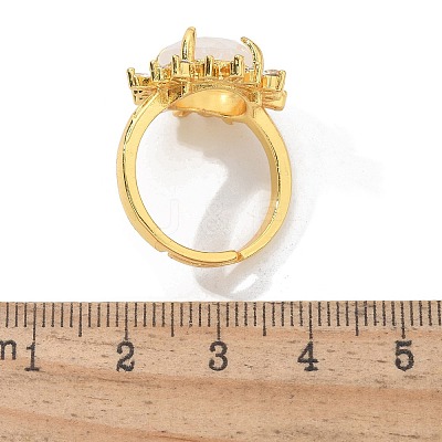 Sunflower Natural Quartz Crystal Finger Rings RJEW-B113-03G-07-1