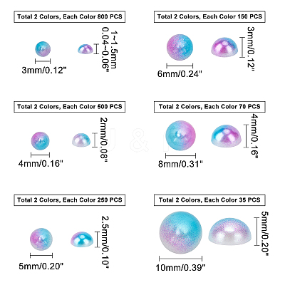 ABS Plastic & Acrylic Imitation Pearl Cabochons SACR-PH0006-06-1