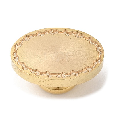 Golden Plated Wax Seal Brass Stamp Head AJEW-C031-01F-1