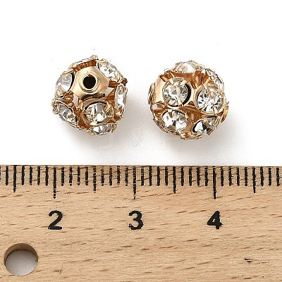 10mm Brass Rhinestone Beads X1-KK-S519-01C-01G-1