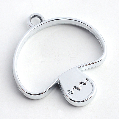 Rack Plating Alloy Open Back Bezel Pendants PALLOY-S047-35D-FF-1