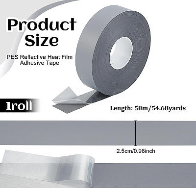 PES Reflective Heat Film Adhesive Tape AJEW-WH0481-599B-1