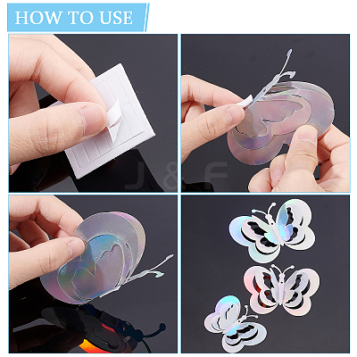 3Set 3D Butterfly PVC Mirrors Wall Stickers DIY-CN0001-85B-1