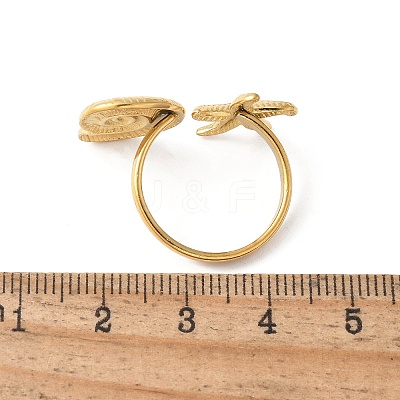 304 Stainless Steel Open Cuff Ring for Women RJEW-Z088-02G-03-1