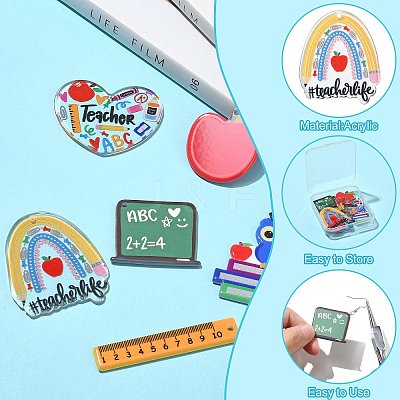 12Pcs 6 Styles Study Style Opaque Acrylic Double Sided Pendants FIND-CJ0002-52-1