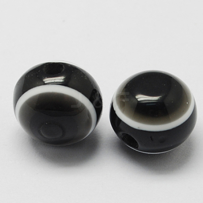 Round Evil Eye Resin Beads RESI-R159-10mm-02-1