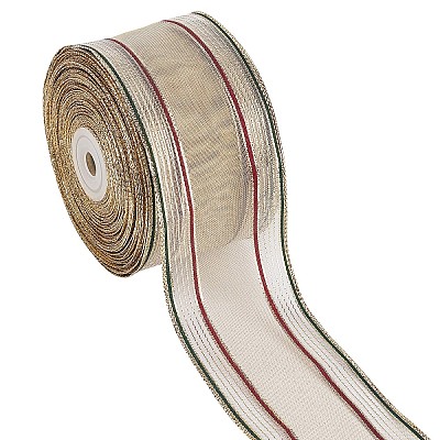 Polyester Stripe Pattern Ribbons OCOR-WH0060-43-1