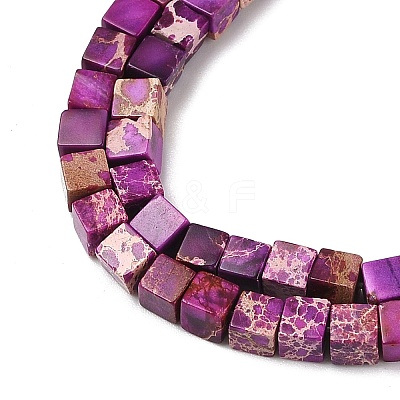 Dyed Synthetic Imperial Jasper Beads Strands G-H087-F02-01D-1-1