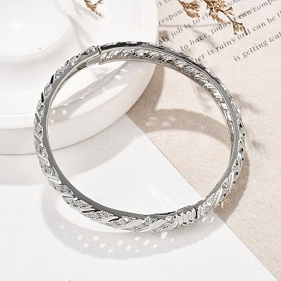 Brass Hinged Bangles for Women BJEW-D313-01P-1