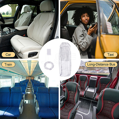 Disposable Non-woven Fabrics Car Seat & Steering Wheel Cover Sets AJEW-TAC0034-14-1