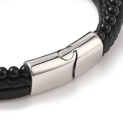 Braided Microfiber Leather Multi-strand Bracelets BJEW-B096-06E-1