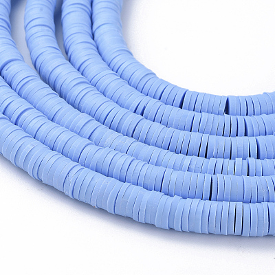 Flat Round Handmade Polymer Clay Beads CLAY-R067-6.0mm-32-1