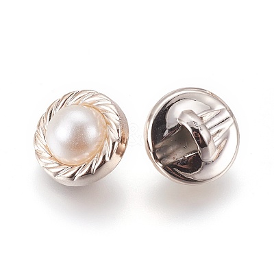 Plastic Shank Buttons BUTT-WH0012-01-1