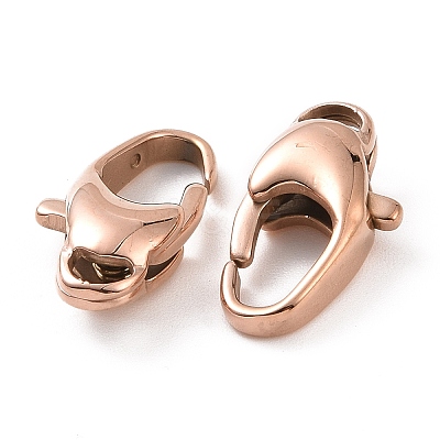 Ion Plating(IP) 304 Stainless Steel Lobster Claw Clasps STAS-F109-01RG-1