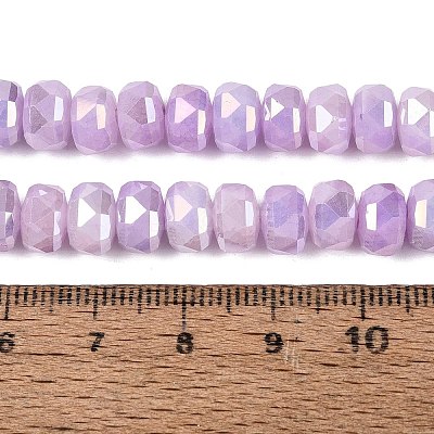 Electroplate Crackle Imitation Jade Glass Beads Strands EGLA-Q135-01A-C09-1