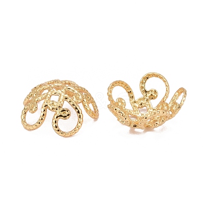 Flower Brass Fancy Bead Caps KK-P032-01-NR-1