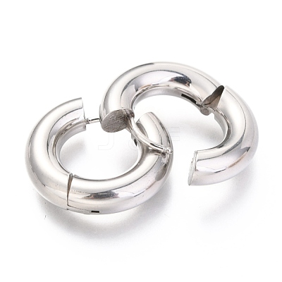 Tarnish Resistant 202 Stainless Steel Huggie Hoop Earrings EJEW-O087-08F-P-1