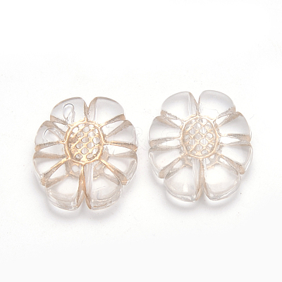 Golden Plated Acrylic Beads X-PACR-S219-05-1