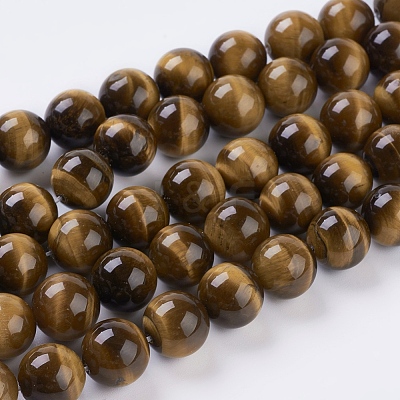Natural Tiger Eye Beads Strands G-C076-12mm-1B-1