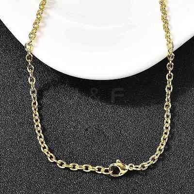 3MM 202 Stainless Steel Cable Chain Necklaces NJEW-C097-03G-1