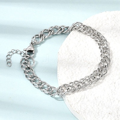 6.5MM 304 Stainless Steel Double Link Chain Bracelets for Women Men SA-CBA37BC-21P-1