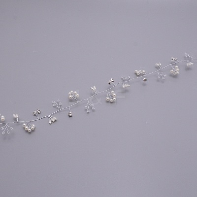 Handmade ABS Pearl Beads Hair Band OHAR-WH0019-06B-1