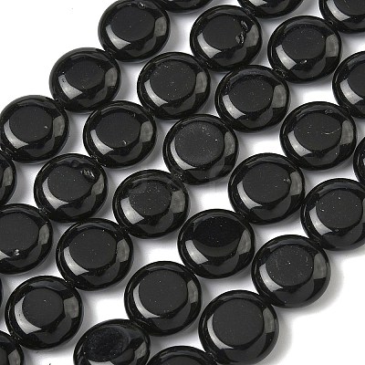 Natural Black Onyx Beads Strands G-L648-B21-15mm-1