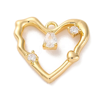 Ion Plating(IP) Brass Micro Pave Cubic Zirconia Pendants KK-U042-03G-1
