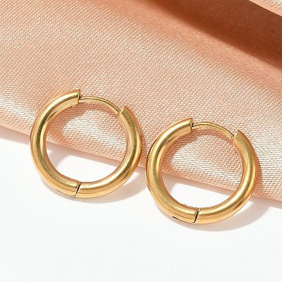 202 Stainless Steel Huggie Hoop Earrings EJEW-F111A-16mm-G-1