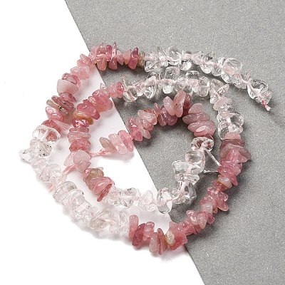Natural Quartz Crystal & Rose Quartz Beads Strands G-L610-A15-01-1