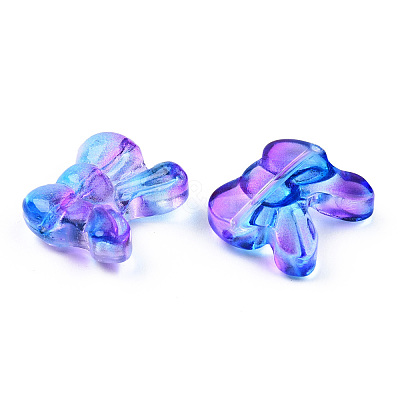 Transparent Spray Painted Glass Beads GLAA-N035-025-G02-1