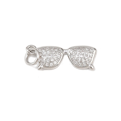 Brass Micro Pave Cubic Zirconia Pendants KK-P339-17P-1