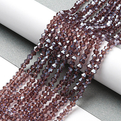 Transparent Electroplate Glass Beads Strands EGLA-A039-T4mm-A05-1