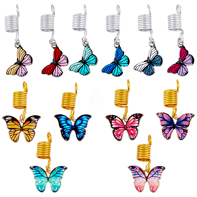 12Pcs Alloy Hair Coil Cuffs Set PALLOY-PH01465-1