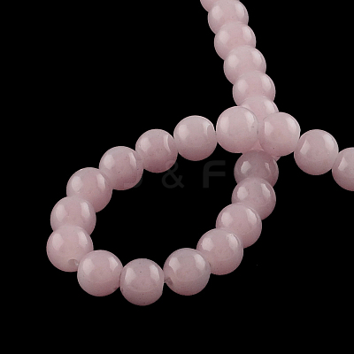 Imitation Jade Glass Beads Strands DGLA-S076-8mm-01-1
