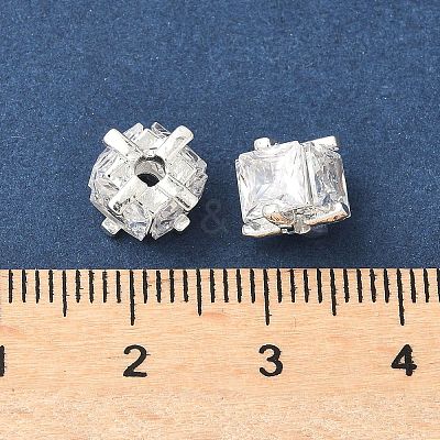 Brass Cubic Zirconia Beads KK-A254-15S-1